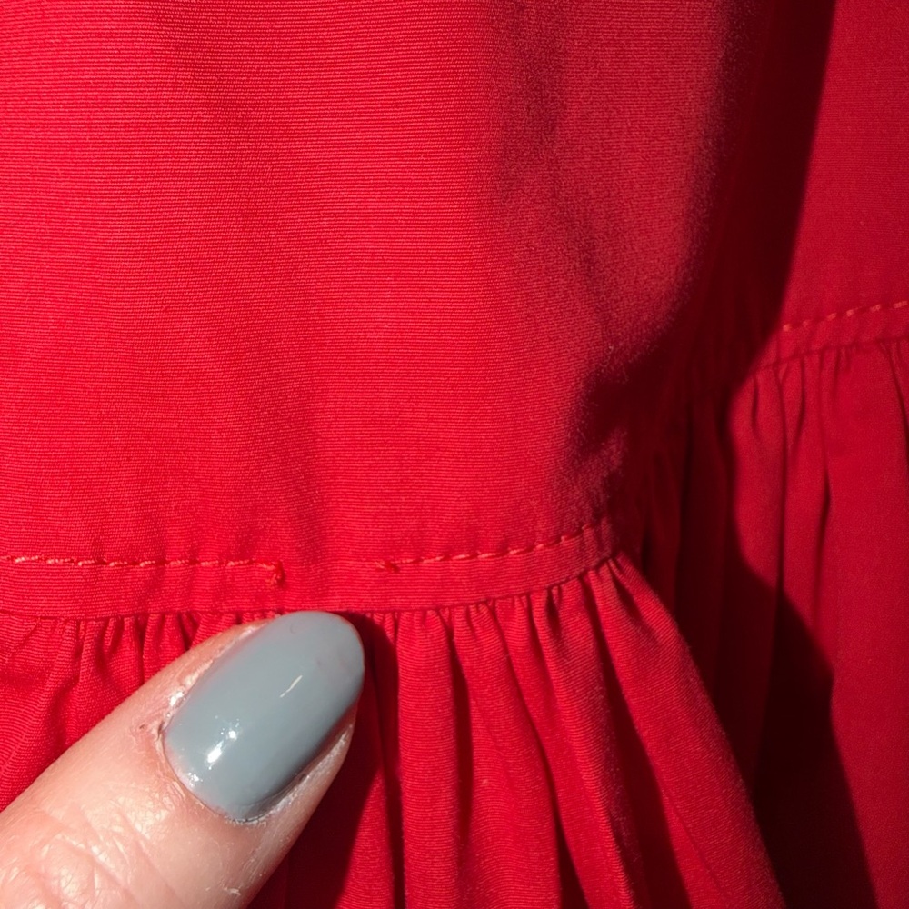 Alexander McQueen Red Midi Dress Cotton Poplin Sleeveless 2 Cocktail NWOT 🟡 - Picture 12 of 14